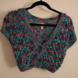 Urban Outfitters Vibrant Multicolor Women's Cropped Cardigan